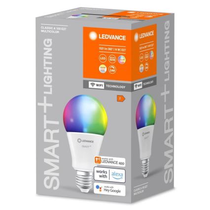 Bec LED RGBW dimabil SMART+ E27/14W/230V 2700-6500K Wi-Fi Ledvance