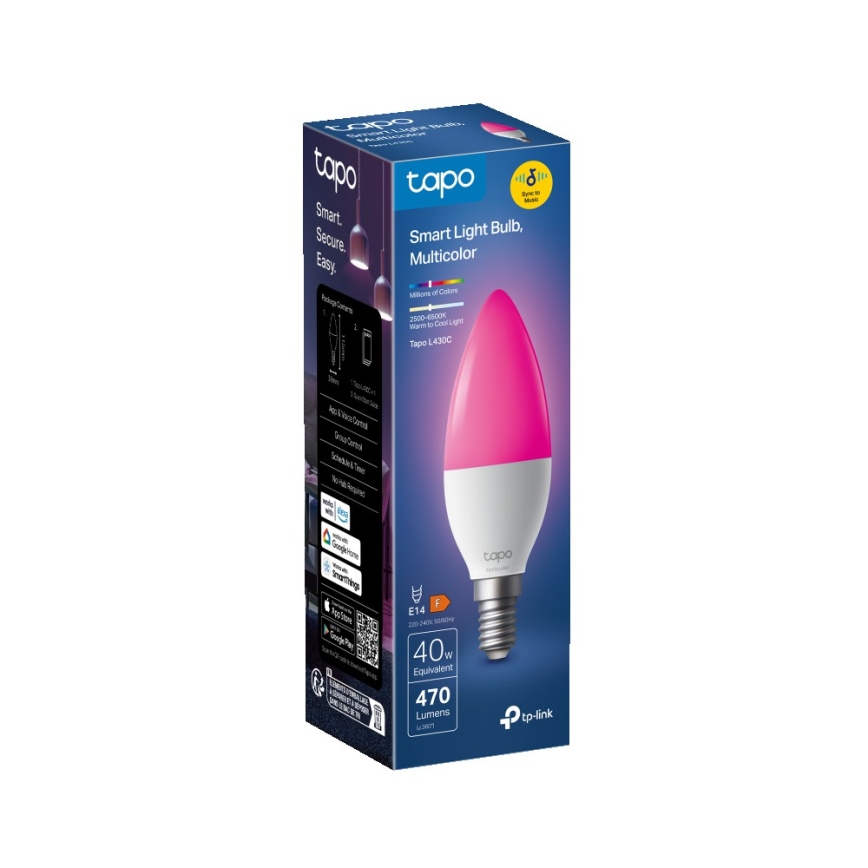 Bec LED RGBW inteligent reglabil E14/4,8W/230V 2500-6700K - TP-Link