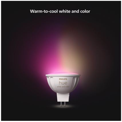 Bec LED RGBW reglabil Philips Hue White and Color Ambiance GU5,3/MR16/6,3W/12V 2000-6500K