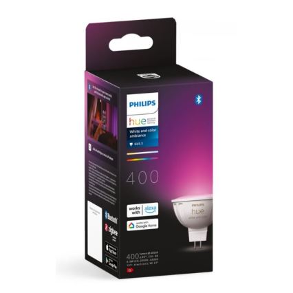 Bec LED RGBW reglabil Philips Hue White and Color Ambiance GU5,3/MR16/6,3W/12V 2000-6500K