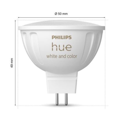 Bec LED RGBW reglabil Philips Hue White and Color Ambiance GU5,3/MR16/6,3W/12V 2000-6500K