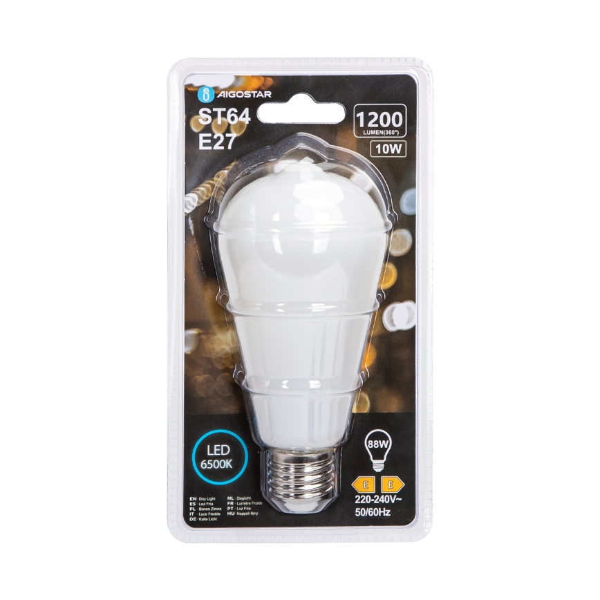 Bec LED ST64 E27/10W/230V 320° 6500K - Aigostar