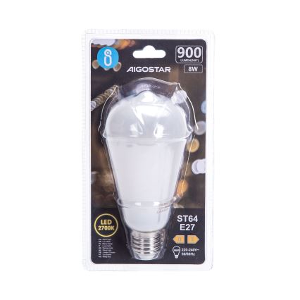 Bec LED ST64 E27/8W/230V 2700K - Aigostar