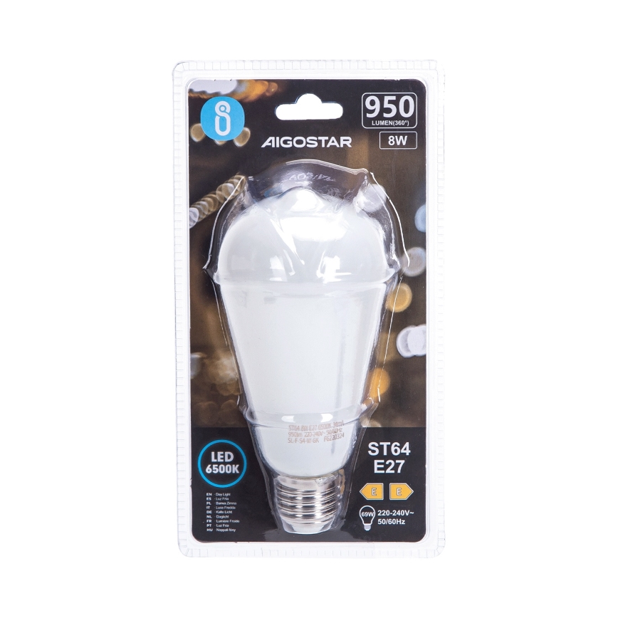 Bec LED ST64 E27/8W/230V 330° 6500K - Aigostar