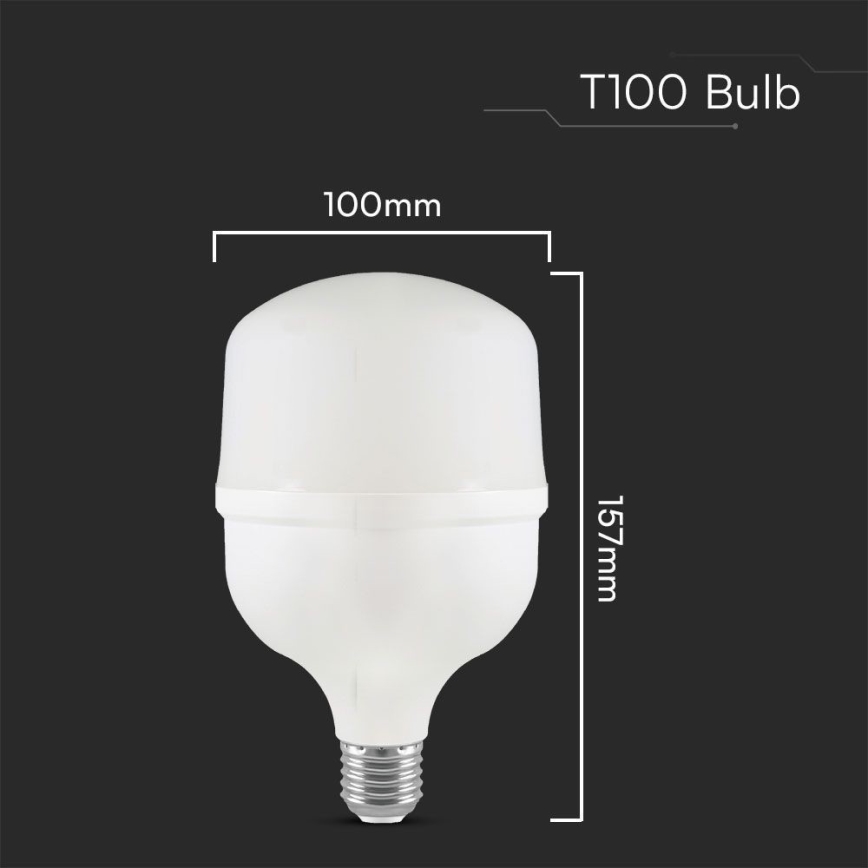 Bec LED T100 cu soclu E27, 30W, 230V, 6500K