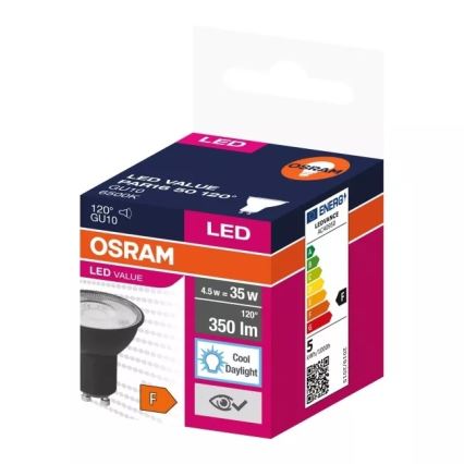 Bec LED VALUE PAR16 GU10/4,5W/230V 6500K 120° Osram