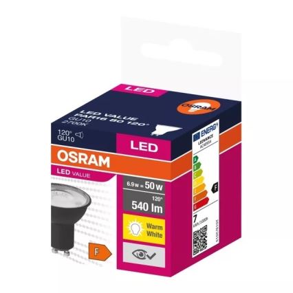 Bec LED VALUE PAR16 GU10/6,9W/230V 2700K 120° Osram