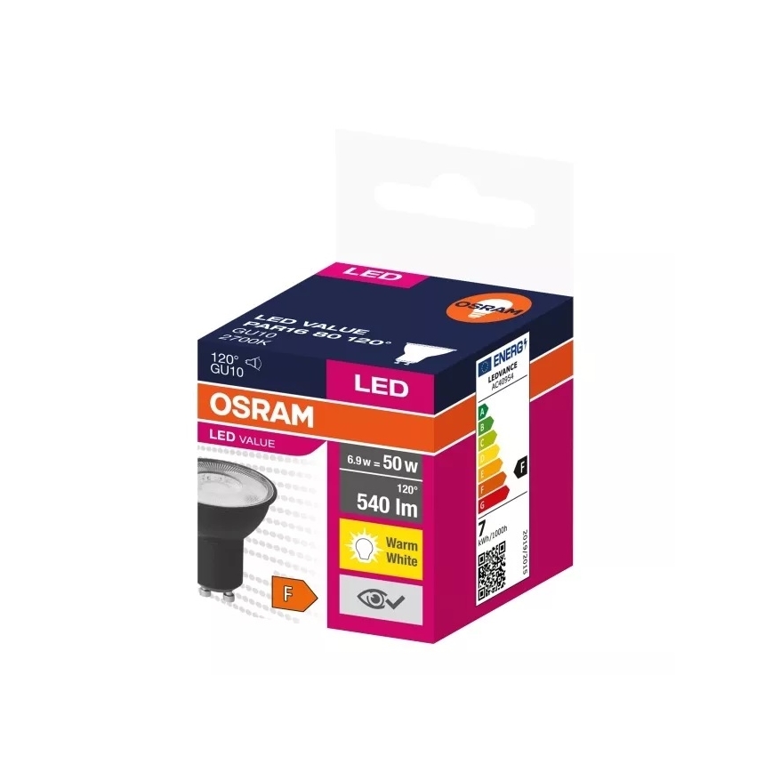 Bec LED VALUE PAR16 GU10/6,9W/230V 2700K 120° Osram