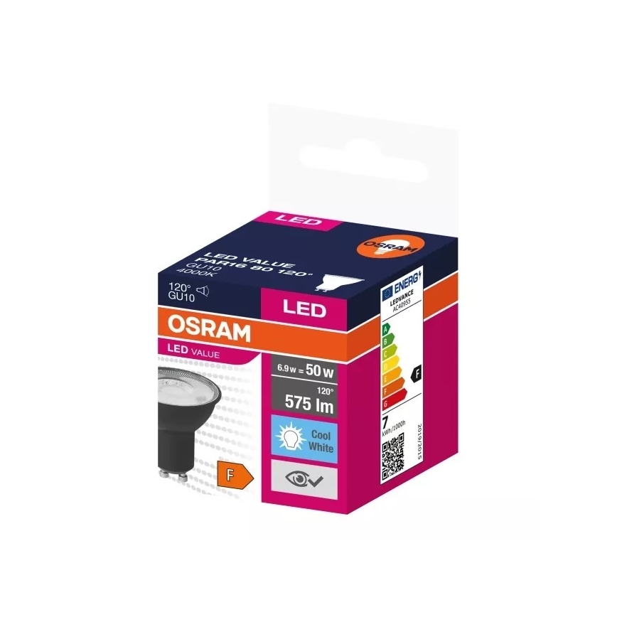 Bec LED VALUE PAR16 GU10/6,9W/230V 4000K 120° Osram