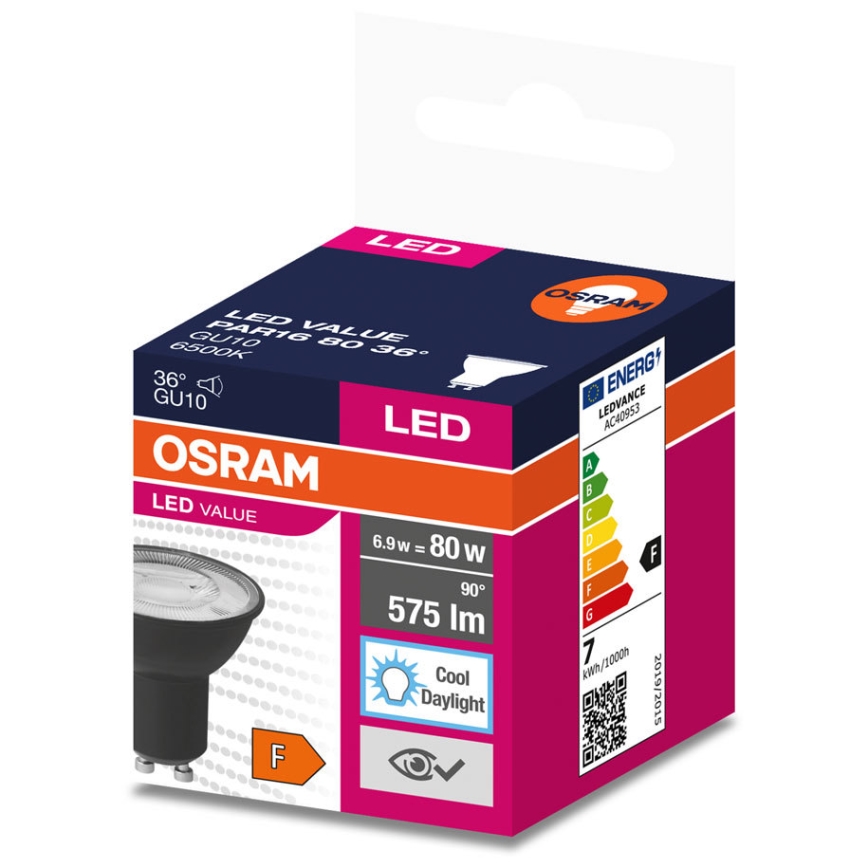 Bec LED VALUE PAR16 GU10/6,9W/230V 4000K 36° Osram