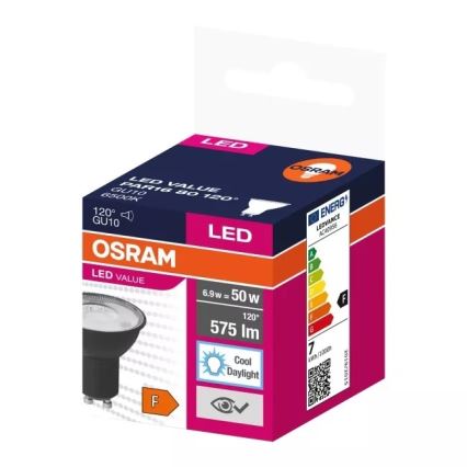Bec LED VALUE PAR16 GU10/6,9W/230V 6500K 120° Osram