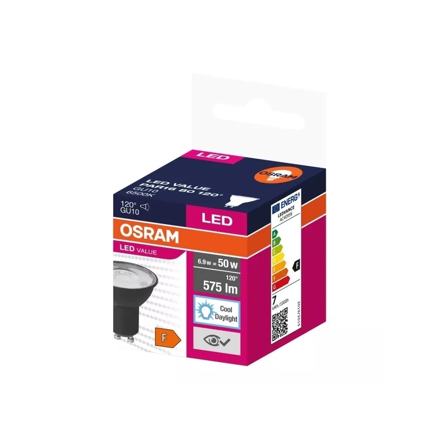 Bec LED VALUE PAR16 GU10/6,9W/230V 6500K 120° Osram
