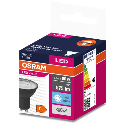 Bec LED VALUE PAR16 GU10/6,9W/230V 6500K 36° Osram