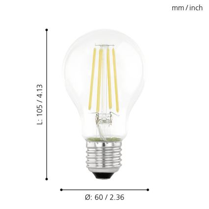 Bec LED VINTAGE A60 cu senzor de amurg E27/6W/230V 3000K - Eglo 11886