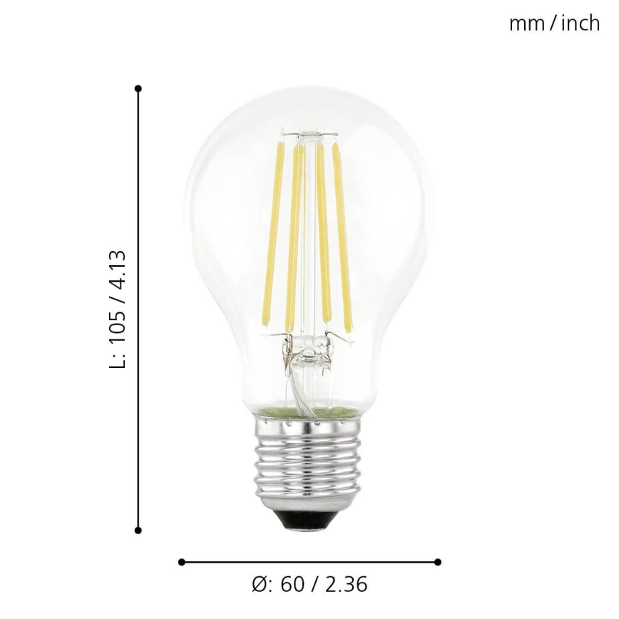 Bec LED VINTAGE A60 cu senzor de amurg E27/6W/230V 3000K - Eglo 11886