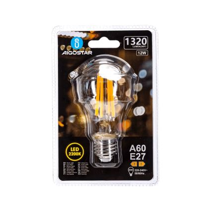 Bec LED Vintage A60 E27/12W/230V 2200K - Aigostar