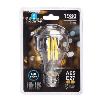 Bec LED Vintage A65 E27/18W/230V 6500K - Aigostar
