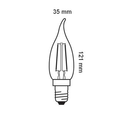Bec LED vintage cu filament E14/1,5W/230V 2400K - Osram