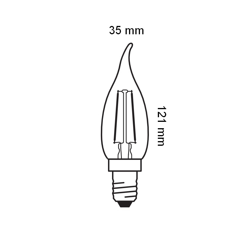 Bec LED vintage cu filament E14/1,5W/230V 2400K - Osram