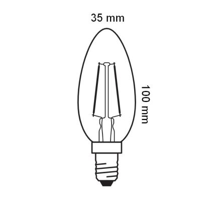 Bec LED vintage cu filament E14, 2,5 W, 230 V, 2400 K - Osram