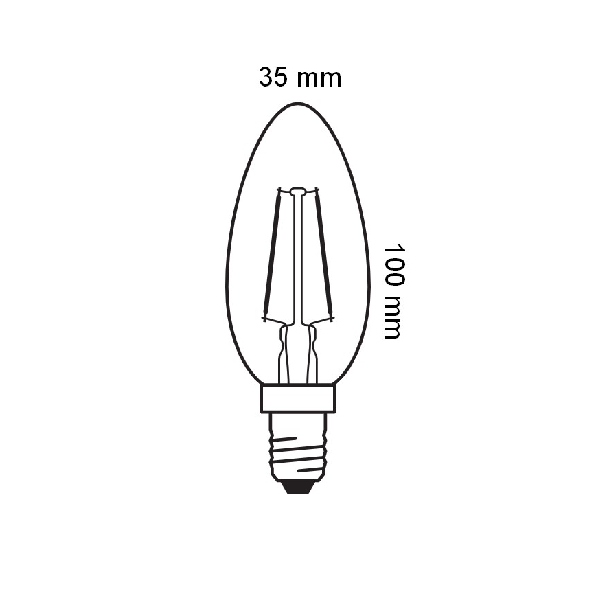 Bec LED vintage cu filament E14, 2,5 W, 230 V, 2400 K - Osram