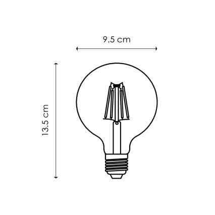Bec LED Vintage Edison G95 E27/4W/230V 2700K cu intensitate reglabilă
