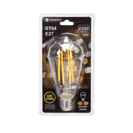 Bec LED vintage ST64, E27, 20W, 230V, 2700K - Aigostar