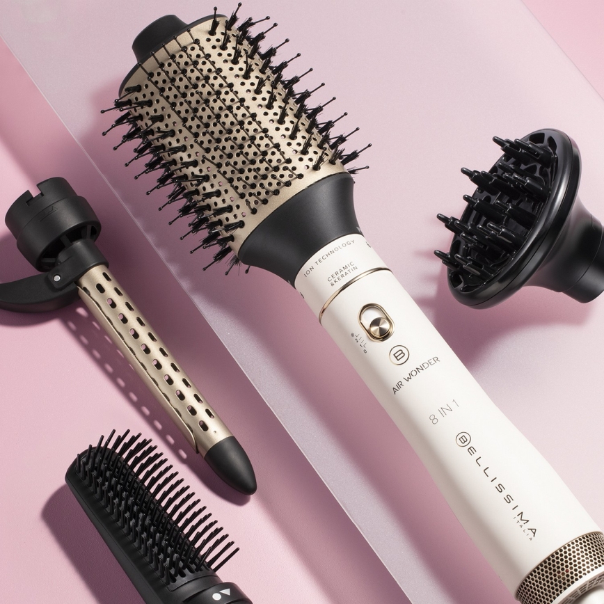 Bellissima 11847 - Perie rotativă cu aer cald 8 în 1 AIR WONDER, 1000W/230V, alb/auriu