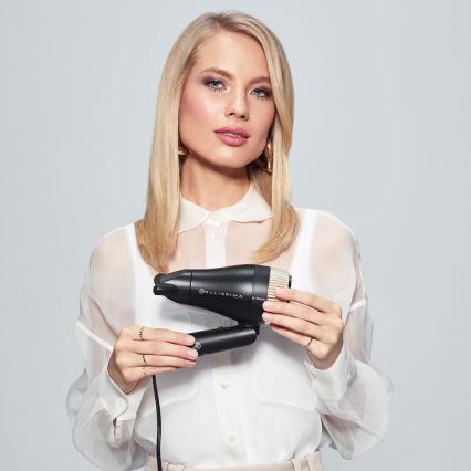 Bellissima 11872 - Uscător de păr de călătorie B-TRAVEL 1400W/230V negru/auriu