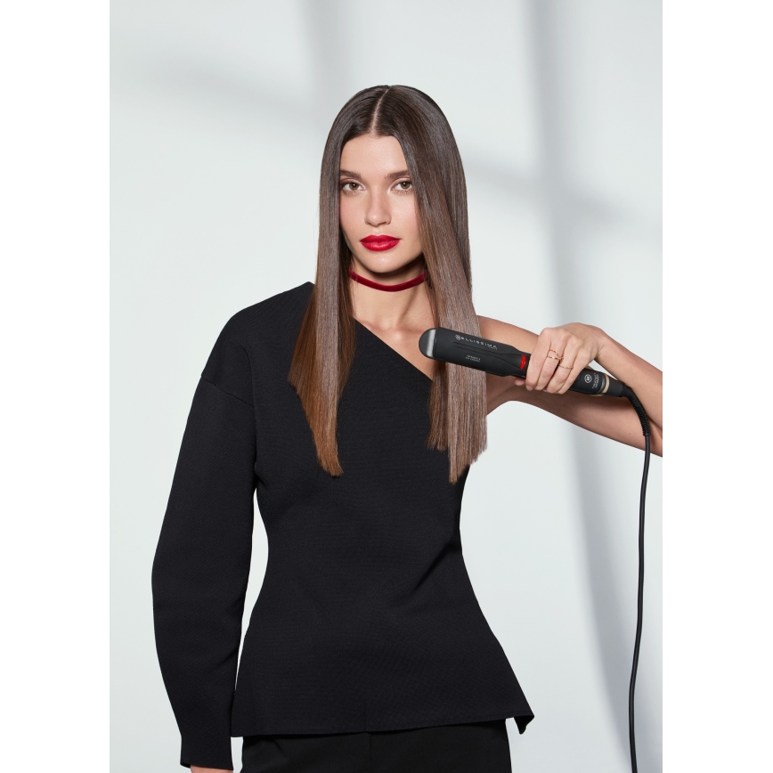 Bellissima 11948 - Placă de îndreptat părul cu afișaj LCD INFRARED 60W/230V neagră