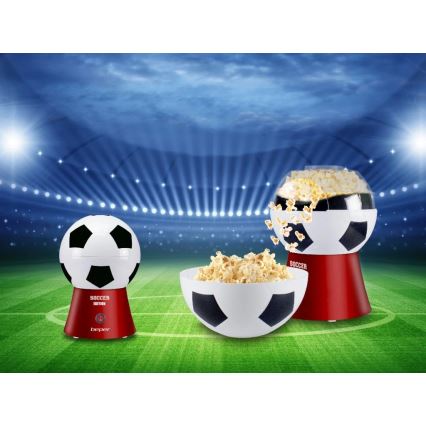 Beper - Aparat pentru popcorn 1200W/230V, model minge de fotbal, roșu