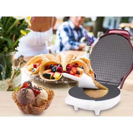 Beper - Aparat pentru vafe 2 în 1 1000 W/230 V roșu