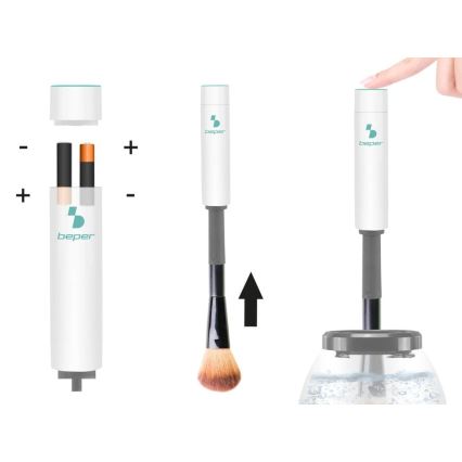 Beper - Curățător pentru pensule de machiaj, 2xAAA