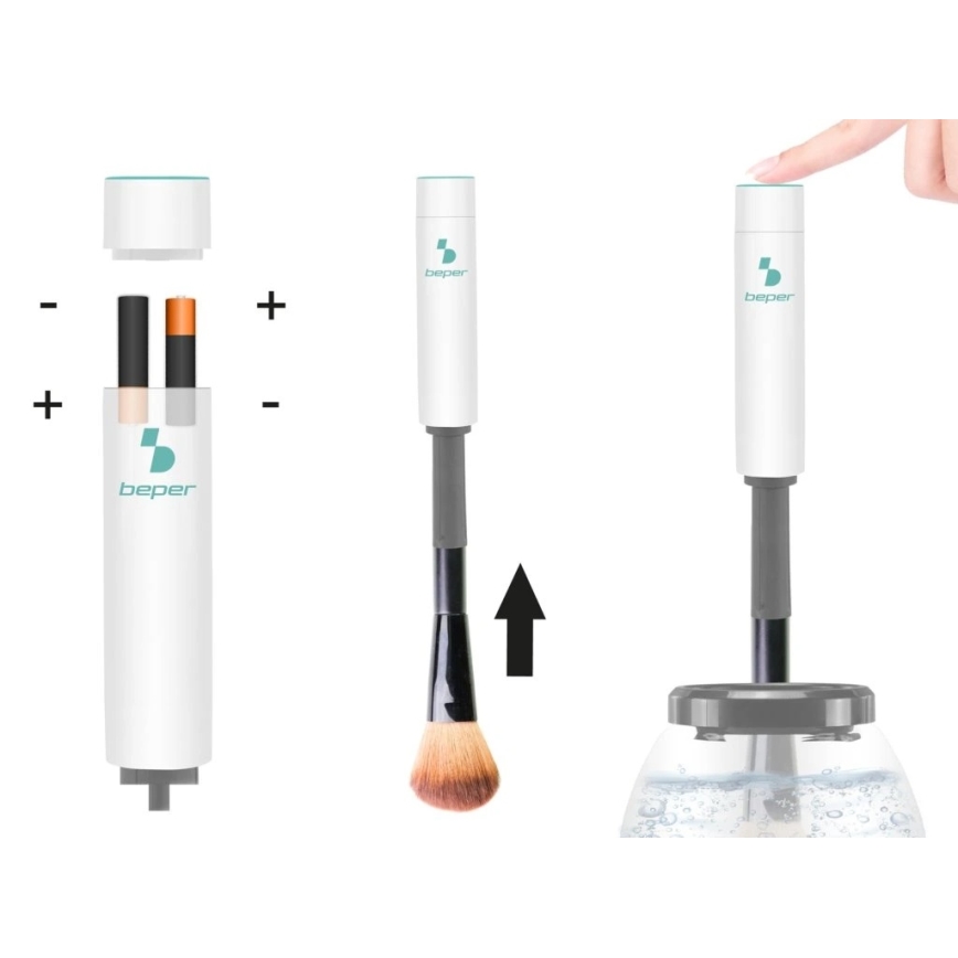 Beper - Curățător pentru pensule de machiaj, 2xAAA