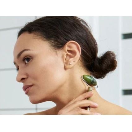 Beper - Rulou de masaj și piatră Gua Sha din nefrit