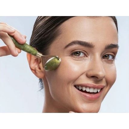 Beper - Rulou de masaj și piatră Gua Sha din nefrit