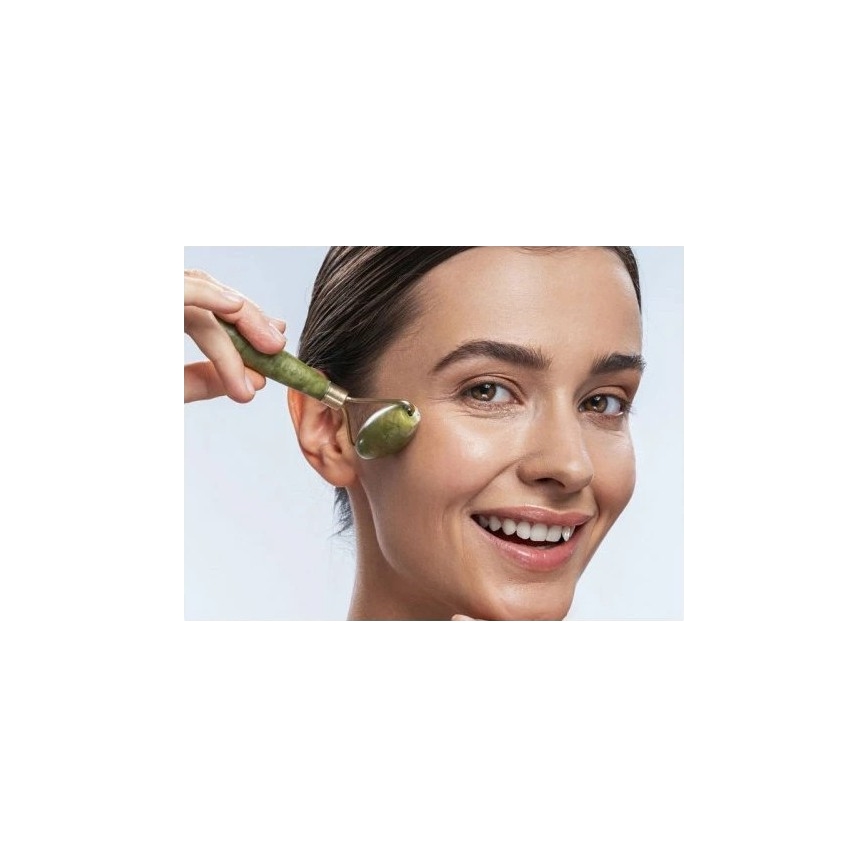 Beper - Rulou de masaj și piatră Gua Sha din nefrit