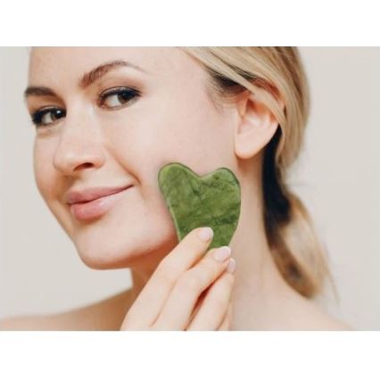 Beper - Rulou de masaj și piatră Gua Sha din nefrit