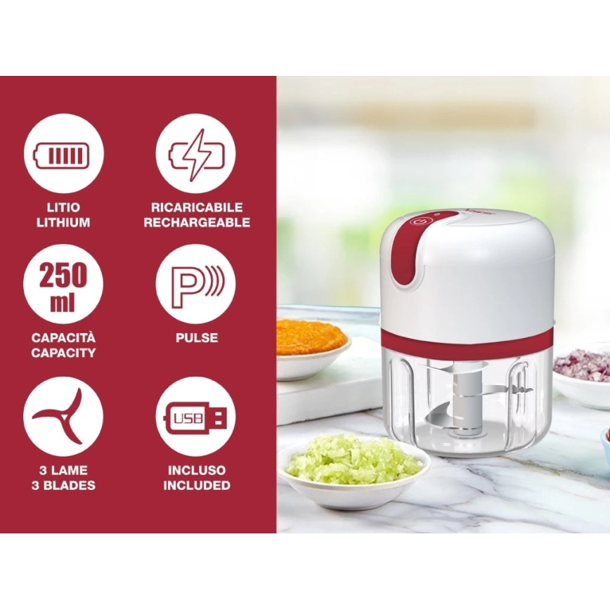 Beper - Tocător reîncărcabil 30W/5V 1500 mAh 250 ml