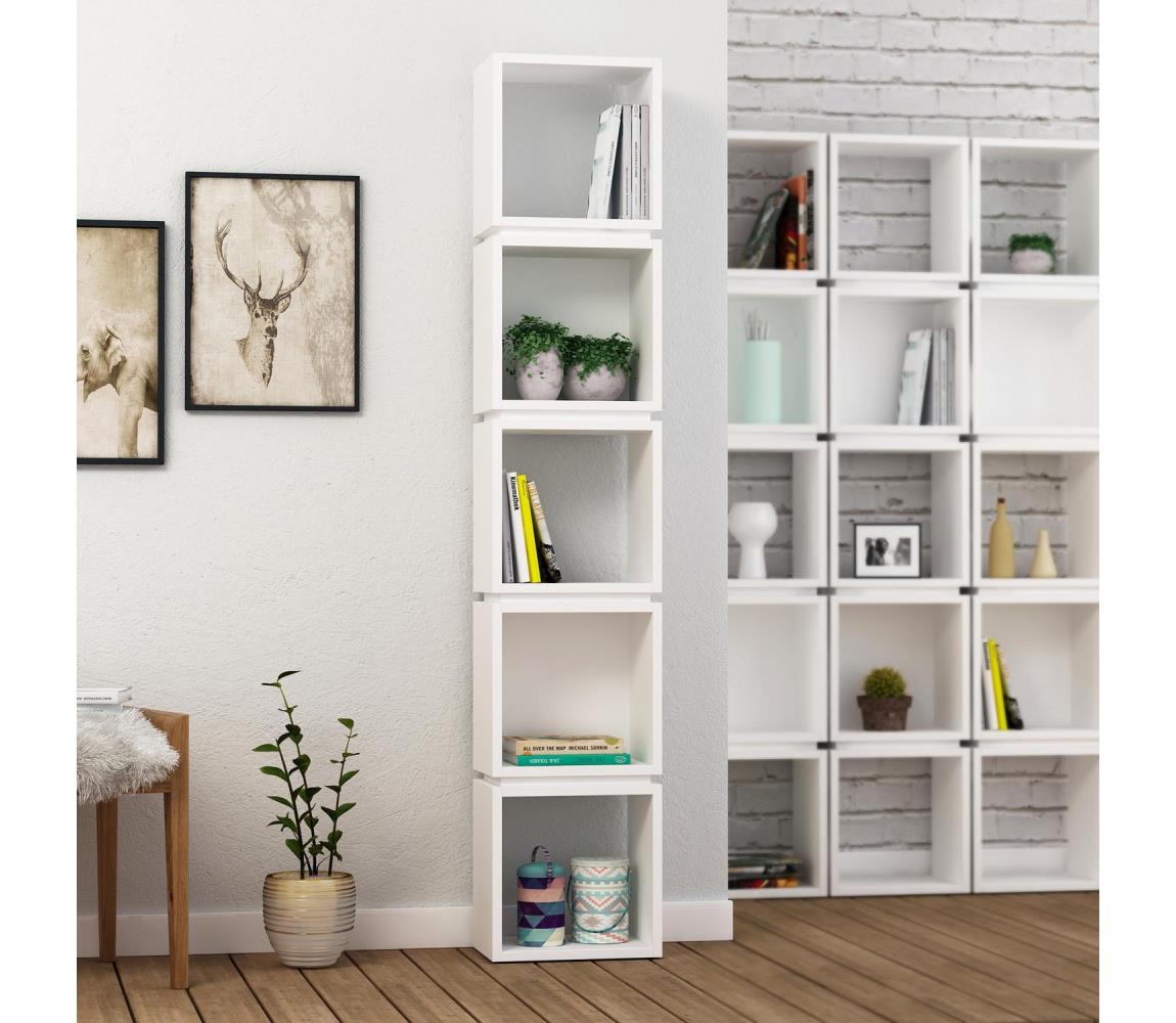 Bibliotecă 167x32 cm albă