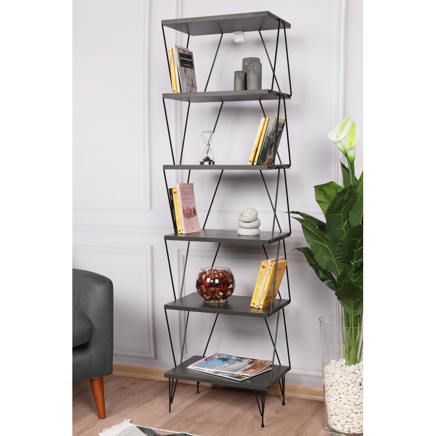 Bibliotecă BALABAN 165x48 cm antracit/neagră