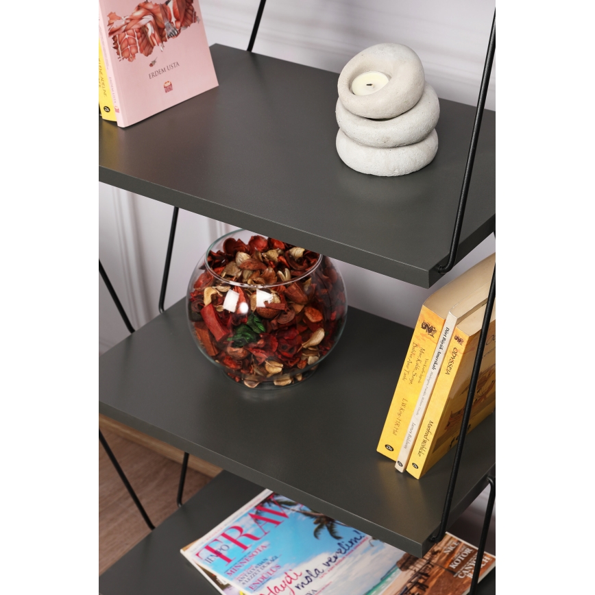 Bibliotecă BALABAN 165x48 cm antracit/neagră