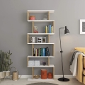 Bibliotecă BATES 160x60 cm alb/stejar