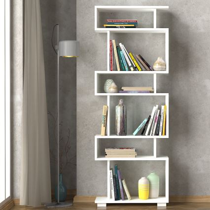 Bibliotecă BLOK 165x60 cm albă