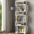 Bibliotecă BLOK 165x60 cm albă/maro