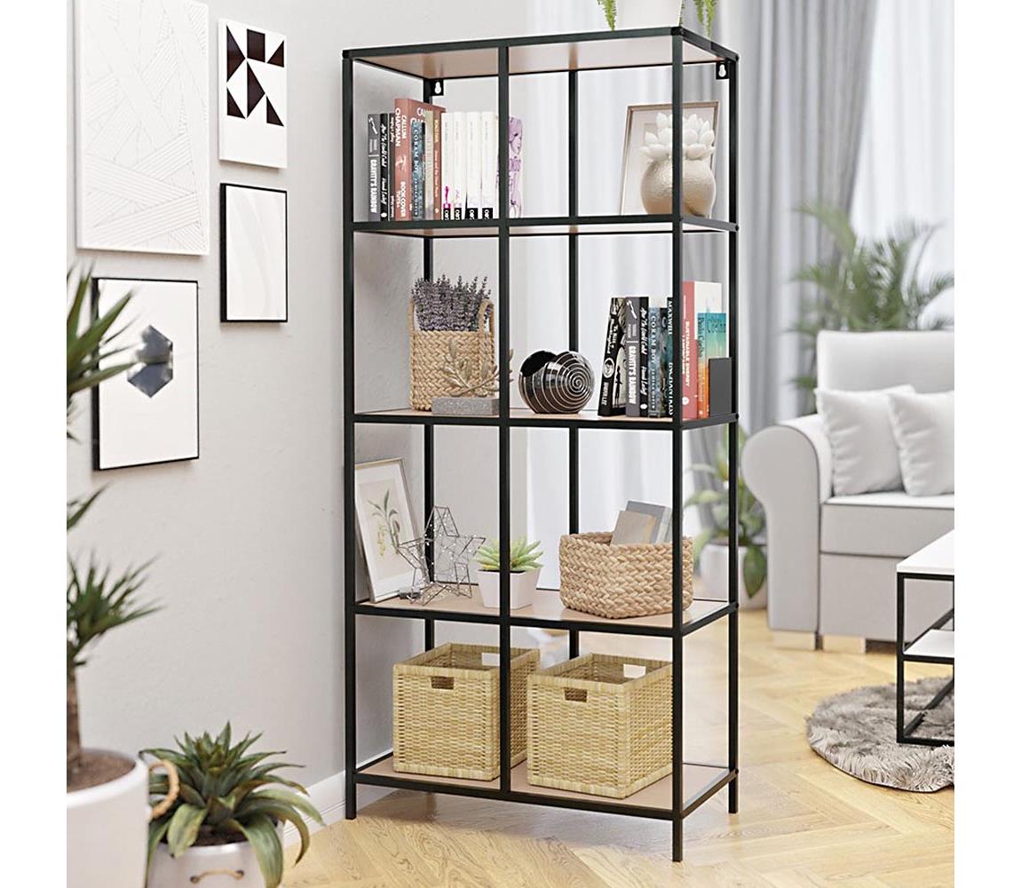 Bibliotecă CARLO 170x78 cm negru/maro