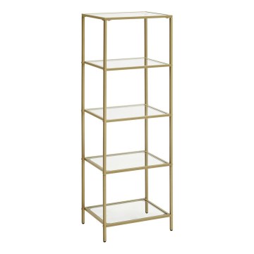 Bibliotecă GLASY 40x125x30 cm aurie