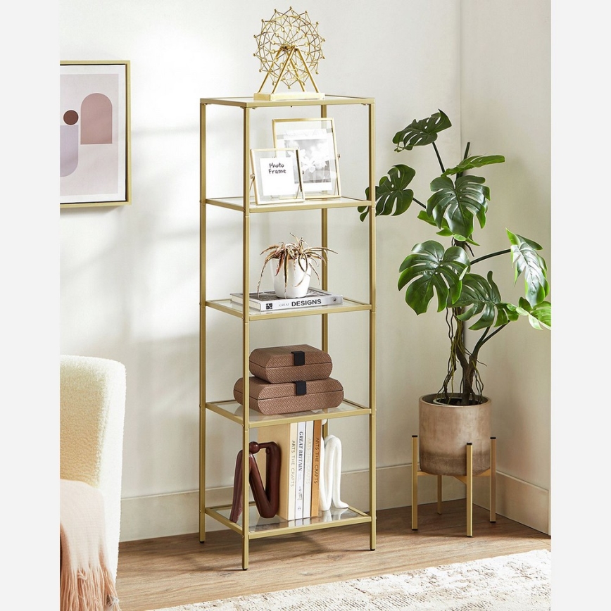 Bibliotecă GLASY 40x125x30 cm aurie