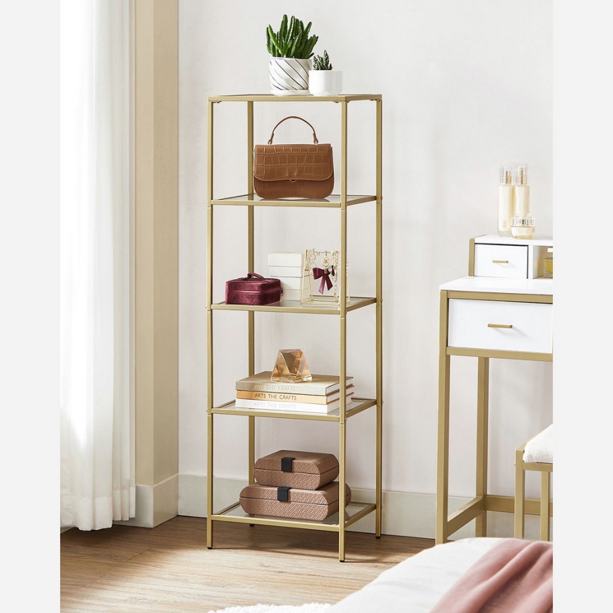 Bibliotecă GLASY 40x125x30 cm aurie