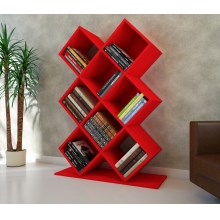 Bibliotecă KUMSAL 129x90 cm roșie